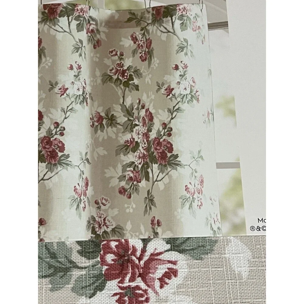 Laura Ashley Cassidy Pink Floral Cotton Blend Fabric Shower Curtain 72